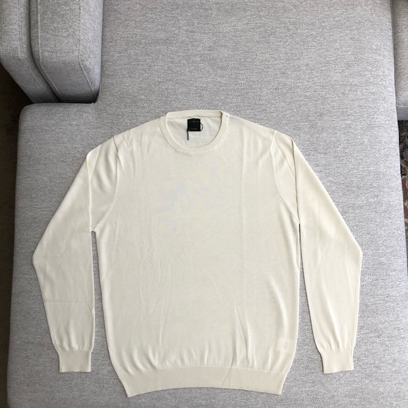 Fusaro Gold Crew Neck Cotton Sweater - Picture 2 of 2